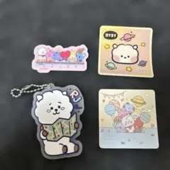 BT21 RJ キーホルダー ステッカー３枚　 4点セット　ジン　BTS