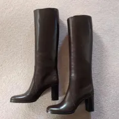 未使用　タニノクリスチー ダークブラウン レザー ロングブーツ 36