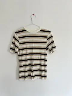ストライプリブ編みTシャツ Mサイズ　GU