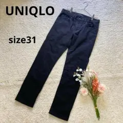 ユニクロジーンズ　カジュアルパンツ　ブラック　31インチ綿99%ポリウレタン1%