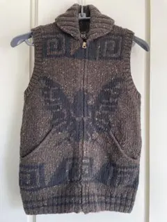 【希少】RRL ダブルアールエル ハンドニット カウチンベスト イーグル XS