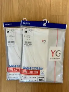 【グンゼ GUNZE】ＶネックTシャツ　2枚セット/Ｍサイズ/綿100%/未開封のサムネイル