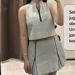 zara ジッパーナイロントップス　ジッパーナイロンミニスカート　セットアップのサムネイル