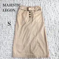 マジェスティックレゴン　ロングIラインスカート　コットン100% ベージュ　S