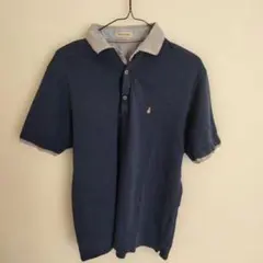 Hush Puppies ポロシャツ ネイビー ストライプ襟 LLのサムネイル