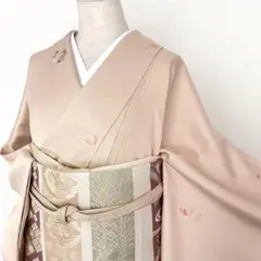 小紋 紋意匠 金彩 飛び柄 ホワイトリリー色 正絹 反物 sillook-002_1.jpg