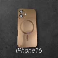 MagSafe マグセーフ　iPhone16 スマホケース　ブラウン　レンズ保護