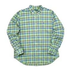 00s ビンテージ ラルフローレン ボタンダウンシャツ チェック XL 古着 緑