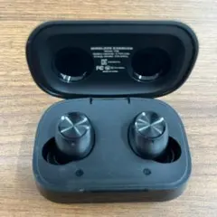 《人気カラー》ワイヤレスイヤホン ブラック 充電ケース付き T-0113