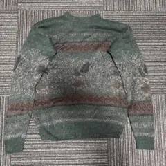 最終値下げ‼️ウール混紡 緑系 クルーネックセーター