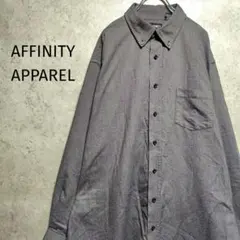 AFFINITY APPAREL 長袖シャツ グレー XL〜2XL相当 US古着