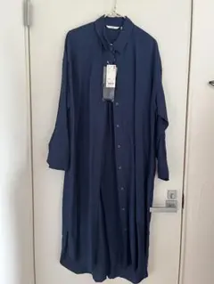 UNIQLO リネンブレンドシャツワンピース L
