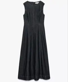 【未使用】ZARA デニムノースリーブミディ丈ワンピース