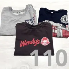 【110cm】男の子 ロンT 3枚セット ウェンディーズ・消防車・カレッジ
