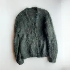 ヨーロッパ古着 モヘアシャギーニット ニットカーディガン クリスマス