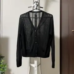 UNIQLO ユニクロ シアー カーディガン ブラック Mのサムネイル