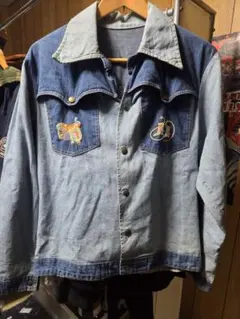 ヴィンテージ 70s 刺繍デザイン デニムシャツ 70年代