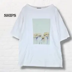 SHIPS シップス☆半袖Tシャツ フラワープリント【ONE】オフホワイトのサムネイル
