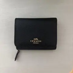 COACH 三つ折り財布 ブラック レザーのサムネイル