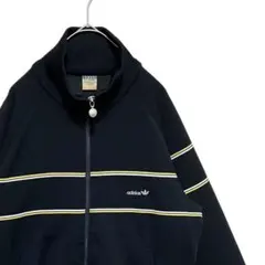 【人気‼️】80s adidasトラックジャケット L デサント ブラック 古着