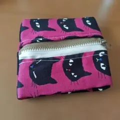 【1点もの】ハンドメイド♡猫柄ポーチ