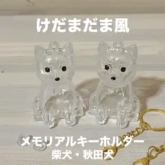 柴犬 豆柴 けだまだま風 メモリアル キーホルダー 秋田犬 遺毛 毛玉 犬雑貨