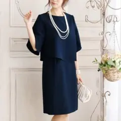 新品タグ付 プールヴー 結婚式ワンピース7分袖とミニ丈チューリップスリーブ ３Ｌ