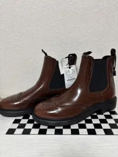 ZARAブラウン サイドゴアブーツ サイズ38