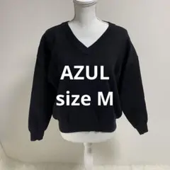 0740黒のVネック長袖セーターカジュアルトップス