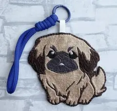 ハンドメイド 刺繍 ポメラニアン うちの子 バッグキーホルダー 犬