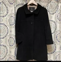 INED ウール　アンゴラ　ハーフコート　ブラック　日本製　ウールマーク　9号