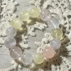 ❤️バリ島買付け【天然石ブレスレット】ローズクォーツ×プレナイト 