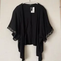 新品★AZUL by moussy★ビーズ付き半袖カーディガンＦ黒ビジューのサムネイル