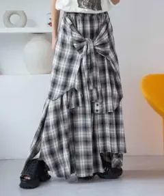 チェック柄ロングスカート Fサイズ