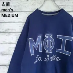 古着 フルーツオブザルーム スウェット MφI La Salle ギリシャ 紺M