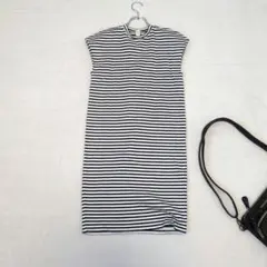 ENFOLD/エンフォルド◇ボーダー柄 ノースリーブコットンワンピース『38』