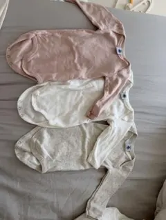 Petit Bateau オーガニックコットンロンパース 3色セット