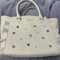 サマンサベガ ホワイト ハート型ストーン ハンドバッグ