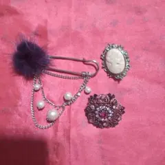 ヴィンテージ風ブローチセット