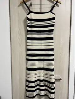 ボーダー ニット キャミワンピース ロングワンピース