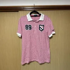 PEARLY GATES 赤と白のチェックポロシャツ 89 サイズ5