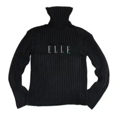 ELLE タートルネック 長袖 リブニット きれいめ 古着 L相当