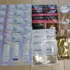 ラックスバスグロウ、ビオリス、プリオールシャンプー＆コンディショナー試供品大量のサムネイル