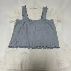 GU チェック柄 ビスチェ Tシャツセットフリル 140