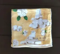 【未使用近い】ポール＆ジョー PAUL & JOE 猫 ガーゼハンカチ イエロー