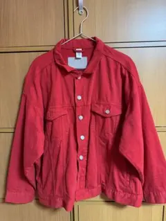 レッド デニムジャケット