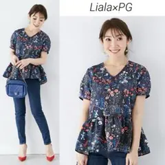 Liala×PG ボタニカル柄 フレアヘム ブラウス 半袖のサムネイル