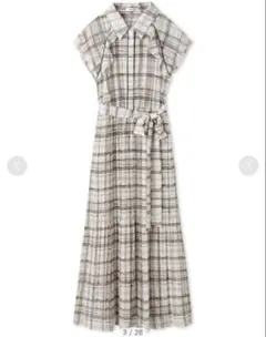 FRAY I.D ステンカラープリーツプリントワンピース チェック