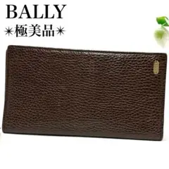 極美品✨ バリー 長財布 レザー ゴールド ロゴ ウォレット コインケース 濃茶のサムネイル