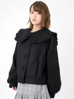 Ank Rouge セーラーショートコート 黒のサムネイル